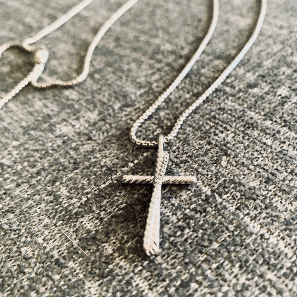 David Yurman Diamond Cross on Adjustable Box Chain